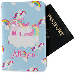 Rainbows and Unicorns Passport Holder - Fabric w/ Name or Text