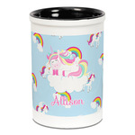 Rainbows and Unicorns Ceramic Pencil Holders - Black