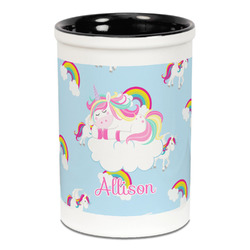 Rainbows and Unicorns Ceramic Pencil Holders - Black