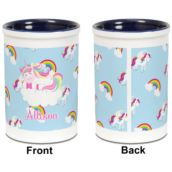Rainbows and Unicorns Pencil Holder - Blue - approval