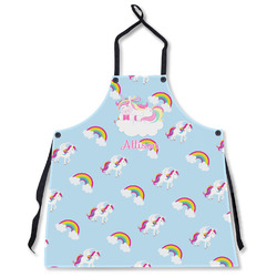 Rainbows and Unicorns Apron Without Pockets w/ Name or Text