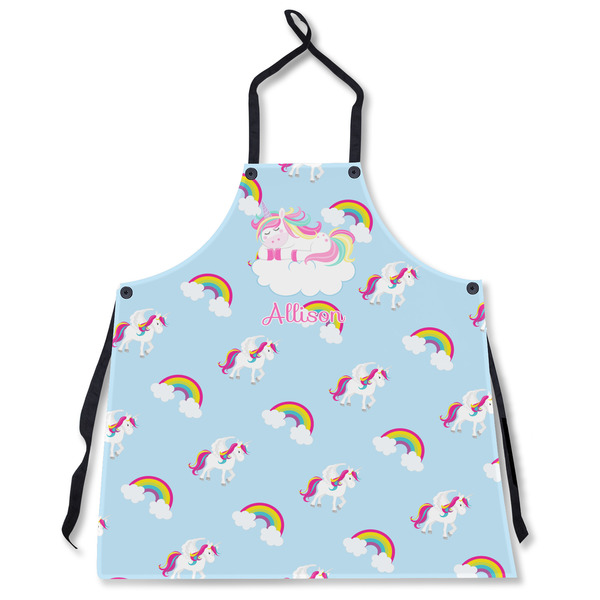 Custom Rainbows and Unicorns Apron Without Pockets w/ Name or Text