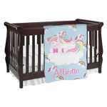 Rainbows and Unicorns Baby Blanket (Single Sided) w/ Name or Text