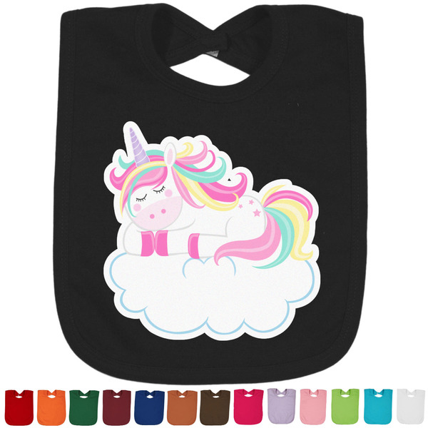 Custom Rainbows and Unicorns Cotton Baby Bib