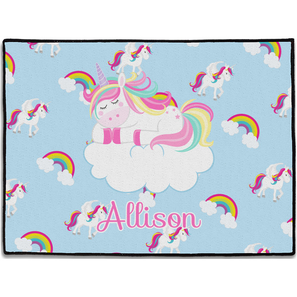 Custom Rainbows and Unicorns Door Mat (Personalized)