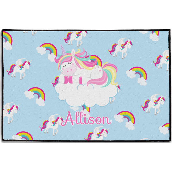 Custom Rainbows and Unicorns Door Mat - 36"x24" w/ Name or Text