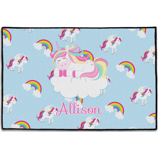 Rainbows and Unicorns Personalized Door Mat - 36x24 (APPROVAL)