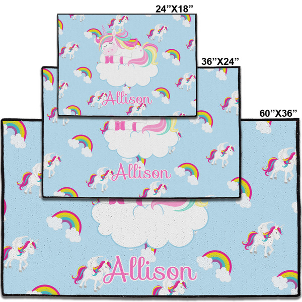Rainbows and Unicorns Personalized Door Mat - Group Parent IMF