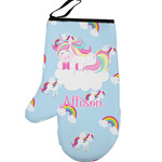 Rainbows and Unicorns Left Oven Mitt w/ Name or Text