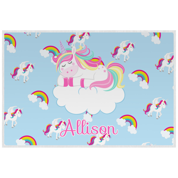 Custom Rainbows and Unicorns Laminated Placemat w/ Name or Text