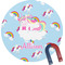 Rainbows and Unicorns Round Fridge Magnet (Personalized)