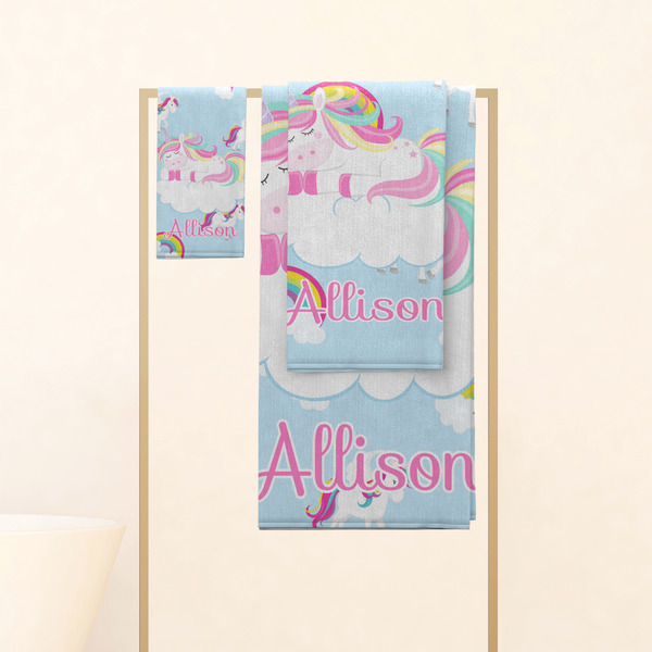 Rainbows and Unicorns Personalized Towel Set