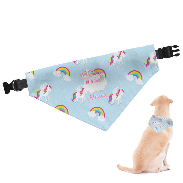Custom Rainbows and Unicorns Dog Bandana - Small w/ Name or Text