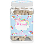 Rainbows and Unicorns Dog Treat Jar w/ Name or Text