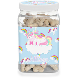 Rainbows and Unicorns Dog Treat Jar w/ Name or Text