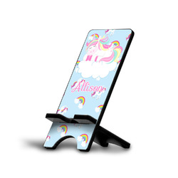 Rainbows and Unicorns Cell Phone Stand (Small) w/ Name or Text