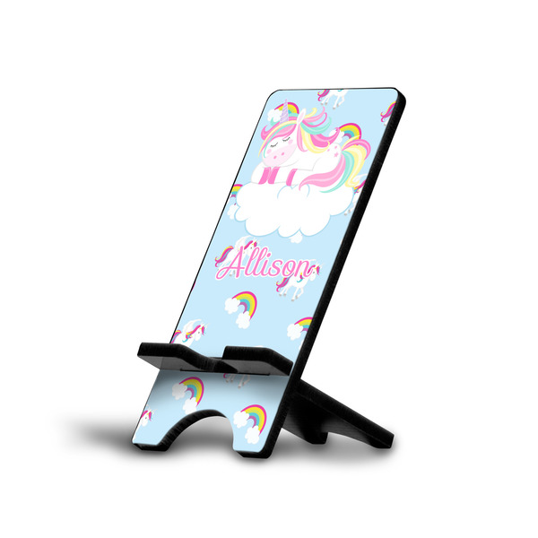 Custom Rainbows and Unicorns Cell Phone Stand (Large) w/ Name or Text