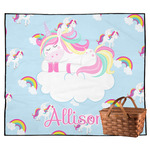 Rainbows and Unicorns Outdoor Picnic Blanket w/ Name or Text
