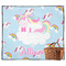 Rainbows and Unicorns Picnic Blanket - Flat - With Basket