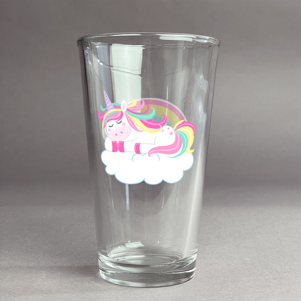 Custom Rainbows and Unicorns Pint Glass - Full Color Logo