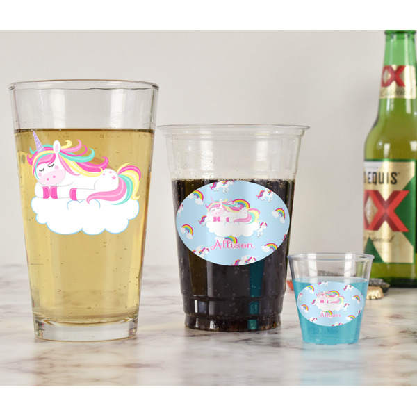 Rainbows and Unicorns Pint Glass - Two Content - In Context