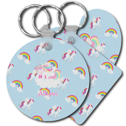 Rainbows and Unicorns Plastic Keychain (Personalized)