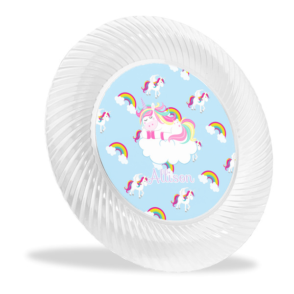 Custom Rainbows and Unicorns Plastic Party Dinner Plates - 10" (Personalized)