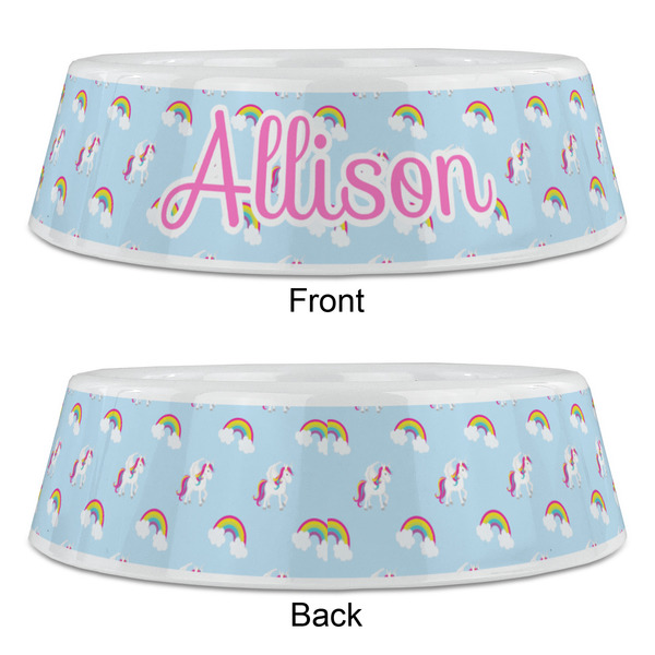 Rainbows and Unicorns Plastic Pet Bowls - Large - APPROVAL
