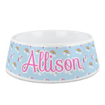 Rainbows and Unicorns Plastic Dog Bowl (Personalized)