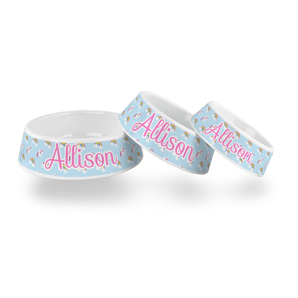 Rainbows and Unicorns Plastic Pet Bowls - PARENT MAIN