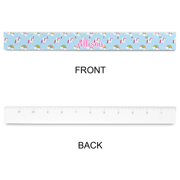 Rainbows and Unicorns Plastic Ruler - 12" - APPROVAL