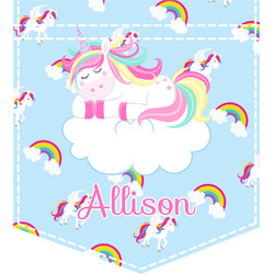 Rainbows and Unicorns Iron On Faux Pocket w/ Name or Text