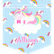 Rainbows and Unicorns Iron On Faux Pocket w/ Name or Text