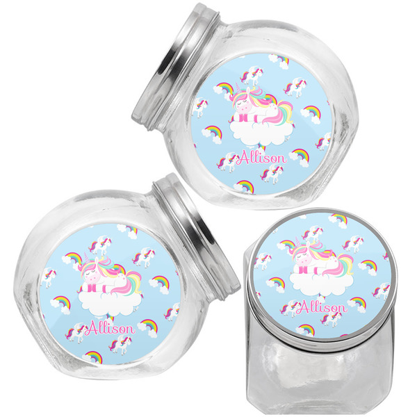 Rainbows and Unicorns Puppy Treat Jar - Top Left Right