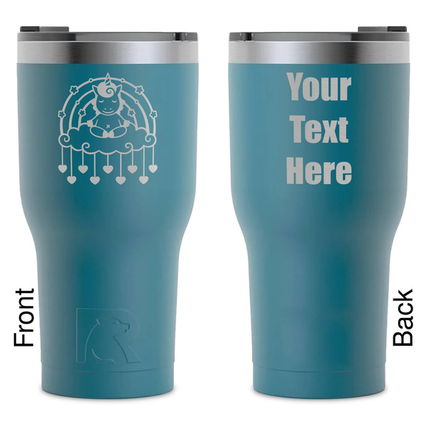 Custom Rainbows and Unicorns RTIC Tumbler - Dark Teal - Laser Engraved - Double-Sided (Personalized)