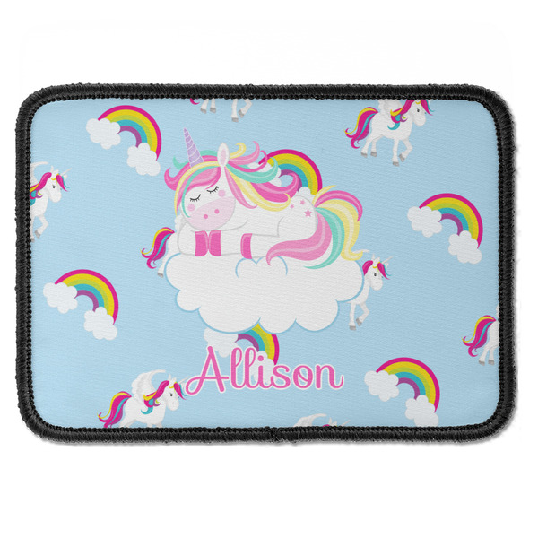 Custom Rainbows and Unicorns Iron On Rectangle Patch w/ Name or Text