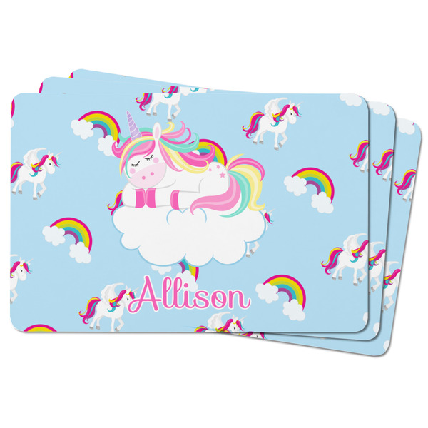 Rainbows and Unicorns Rectangular Fridge Magnet - THREE