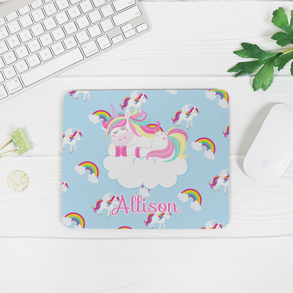 Rainbows and Unicorns Rectangular Mouse Pad - LIFESTYLE 2