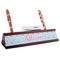 Rainbows and Unicorns Red Mahogany Nameplate with Business Card Holder (Personalized)