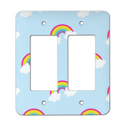 Rainbows and Unicorns Rocker Style Light Switch Cover - Two Switch