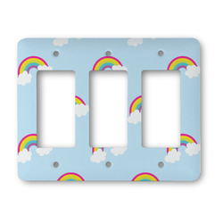 Rainbows and Unicorns Rocker Style Light Switch Cover - Three Switch
