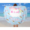 Rainbows and Unicorns Round Beach Towel - In Use