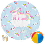 Rainbows and Unicorns Round Beach Towel (Personalized)