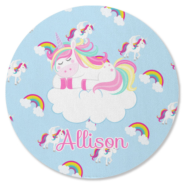 Rainbows and Unicorns Round Coaster Rubber Back - Single