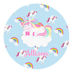 Rainbows and Unicorns Round Decal (Personalized)