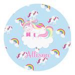 Rainbows and Unicorns Round Decal - Medium (Personalized)