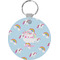 Rainbows and Unicorns Round Plastic Keychain (Personalized)