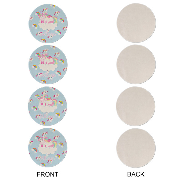 Rainbows and Unicorns Round Linen Placemats - APPROVAL Set of 4 (single sided)