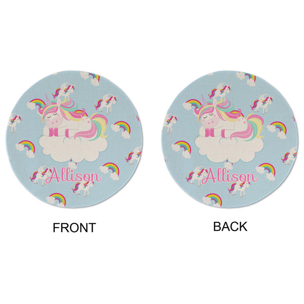 Rainbows and Unicorns Round Linen Placemats - APPROVAL (double sided)