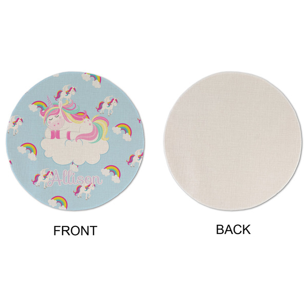 Rainbows and Unicorns Round Linen Placemats - APPROVAL (single sided)